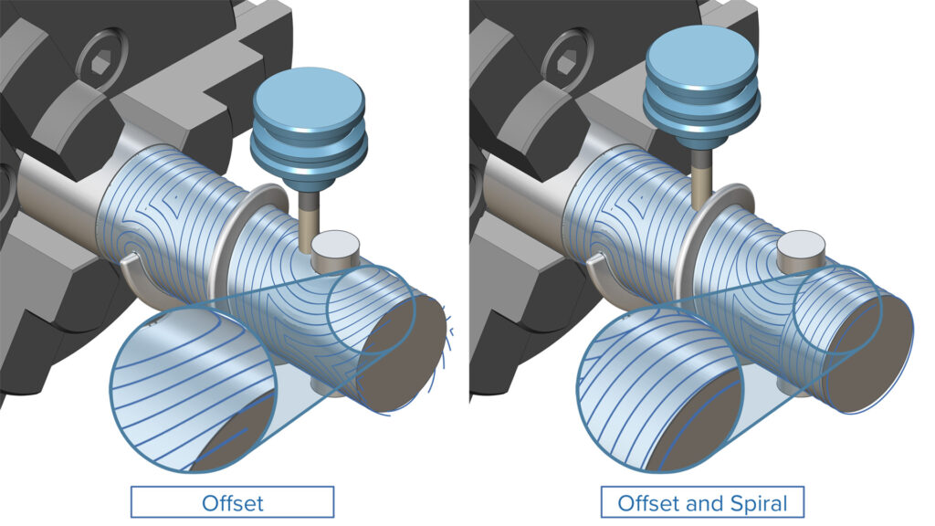 Rotary Machining Finishing - Offset and Spiral Strategy