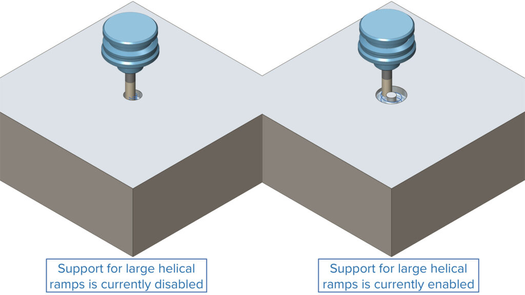 Adaptive Roughing - Large Diameter Helical Ramp Support