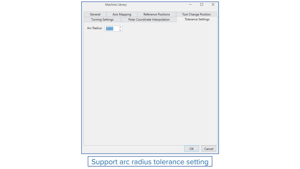 NC Editor - Arc Radius Tolerance Setting