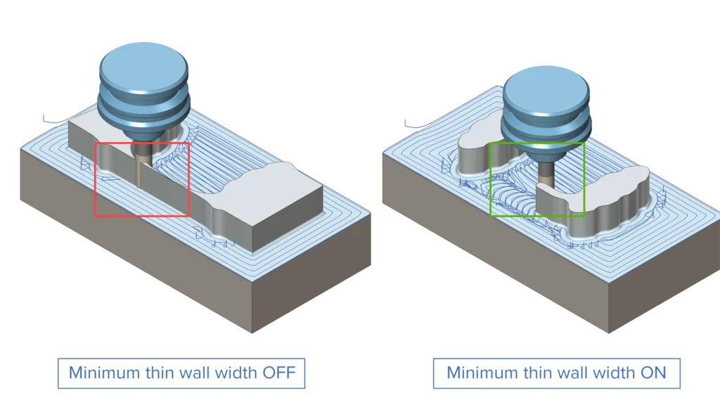 Adaptive Roughing - Thin Wall Avoidance